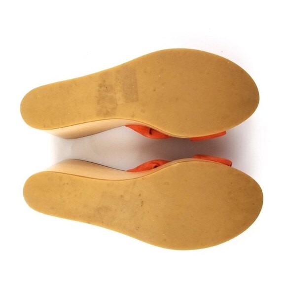 Loeffler Randall Orange Suede‎ Taylor Knotted Wood Wedges Platform Heel Sandal 6 - Picture 10 of 10